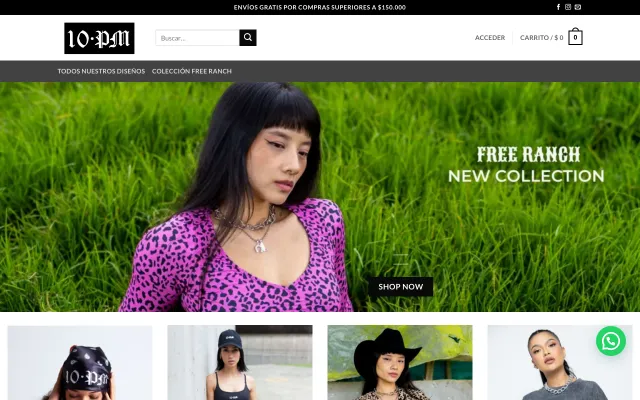 Captura de la tienda 10pmclothing.com